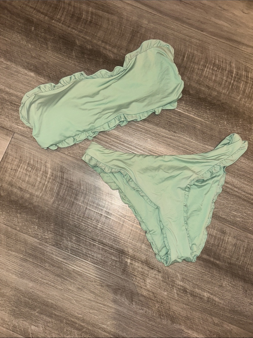Dippin' Daisy's Sage Ruffle Bandeau Bikini